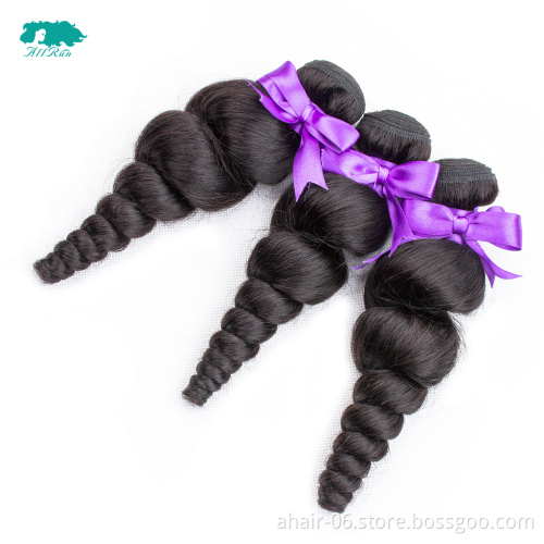 Wholesale good quality virgin hair loose wave brazilian human hair weave bundles with lace frontals